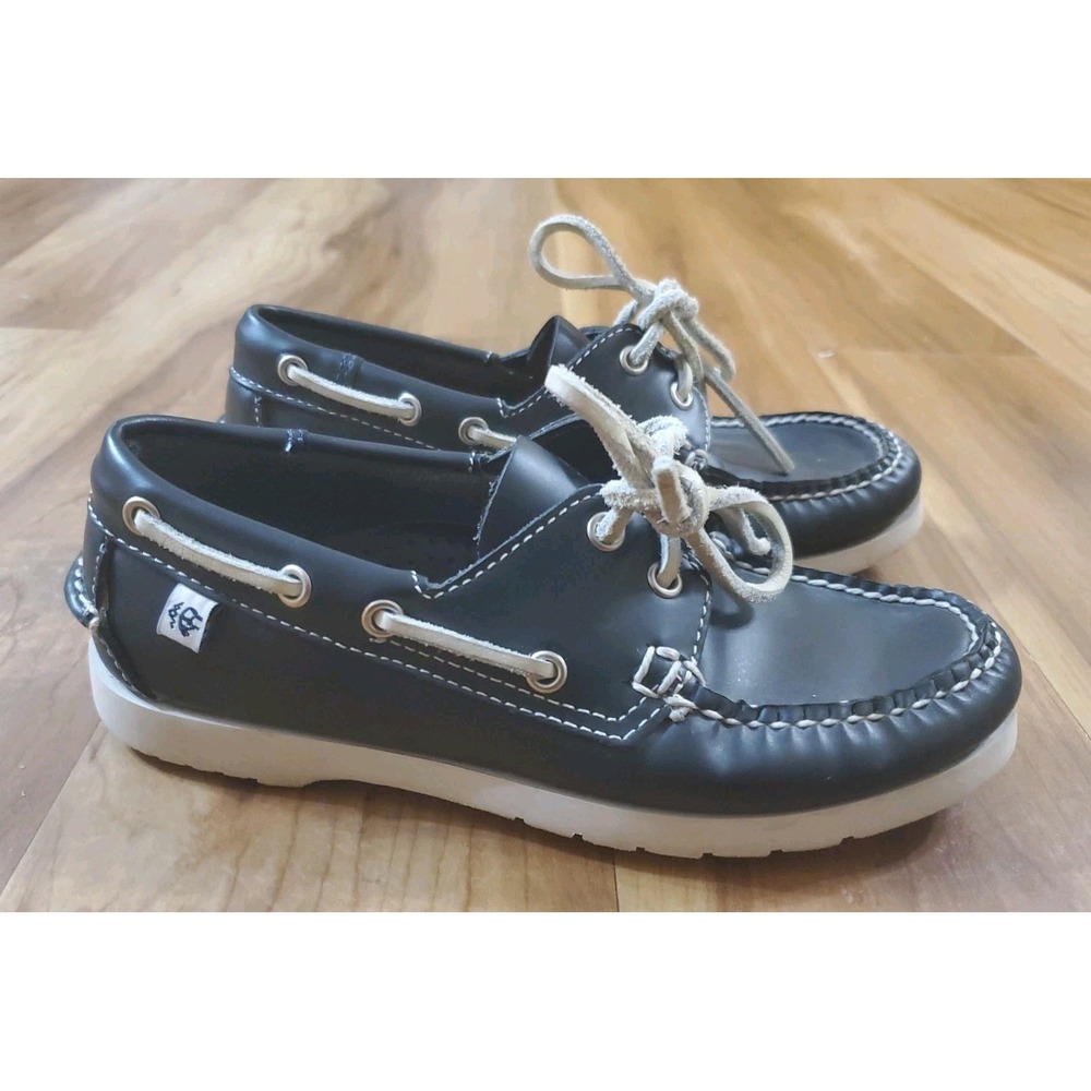 Brooks Brothers Boat Shoes Casual Navy Leather Preppy Little Boys US Size 1